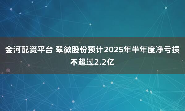 金河配资平台 翠微股份预计2025年半年度净亏损不超过2.2亿