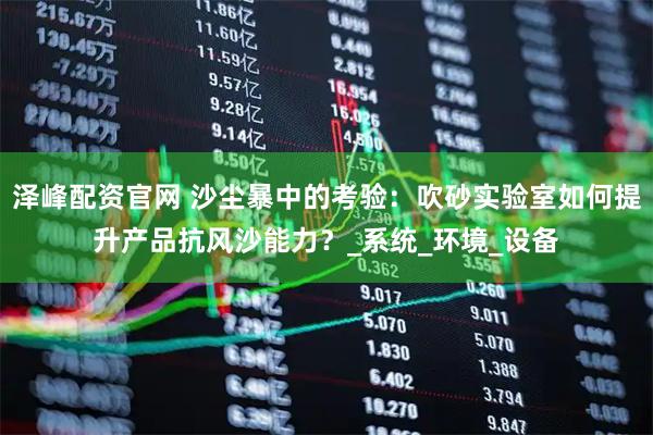 泽峰配资官网 沙尘暴中的考验：吹砂实验室如何提升产品抗风沙能力？_系统_环境_设备